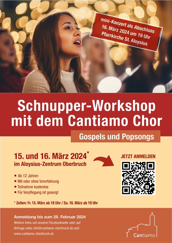 Schnupper-Workshop mit Gospels und Popsongs